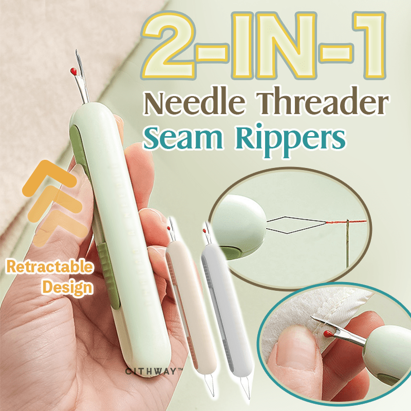 Cithway™ 2-in-1 Retractable Needle Threader Seam Ripper Tool