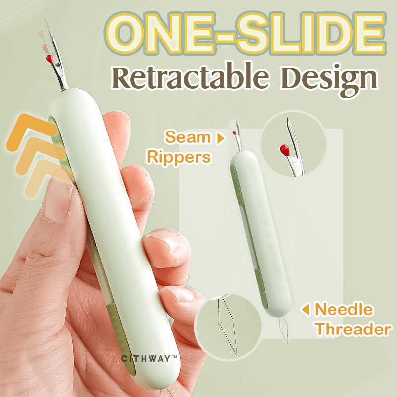 Cithway™ 2-in-1 Retractable Needle Threader Seam Ripper Tool