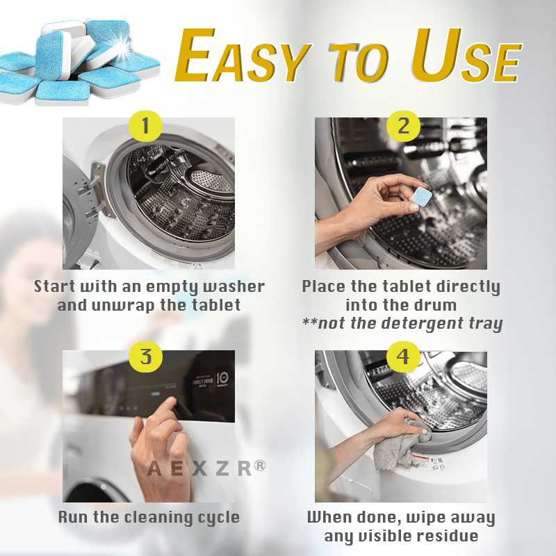 Aexzr® Paw-Clean Washing Machine Gunk Buster Tablet - 1 YEAR SUPPLY